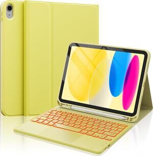 CHESONA Compatible for iPad 11th(A16)/10th Generation Case with Keyboard,Yellow